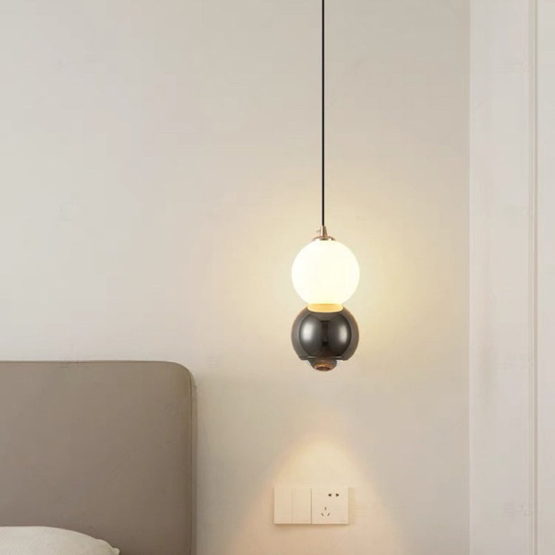 Zeitgenössische skandinavische Aluminiumkugel Acryl LED Pendelleuchte für das Wohnzimmer 