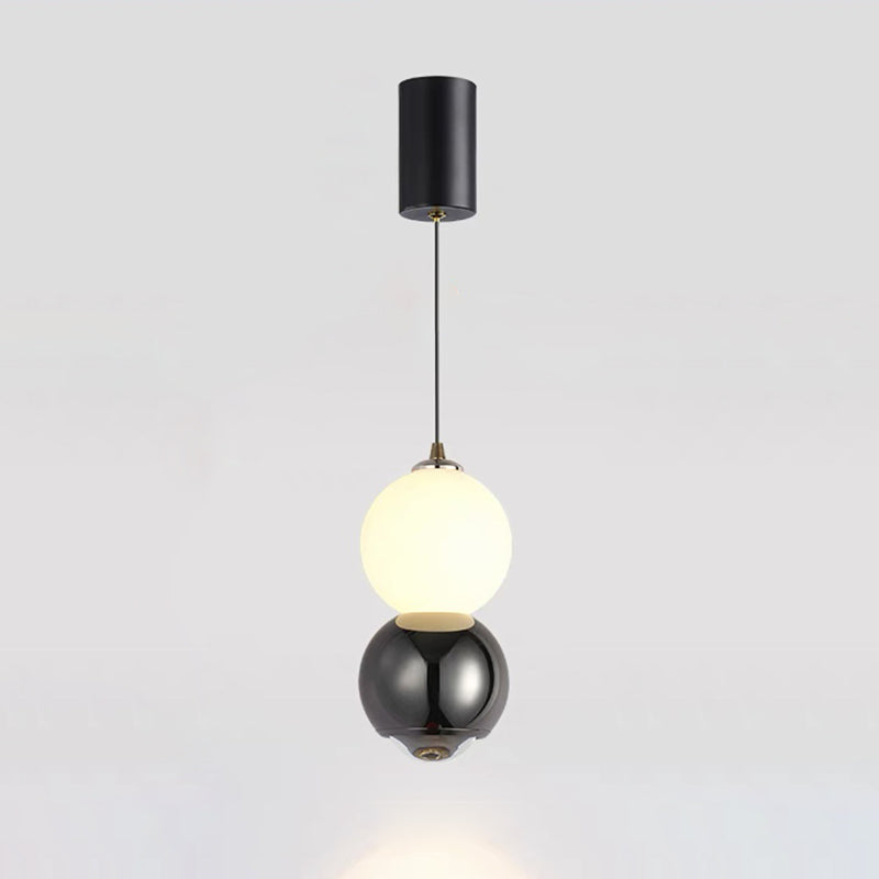 Zeitgenössische skandinavische Aluminiumkugel Acryl LED Pendelleuchte für das Wohnzimmer 