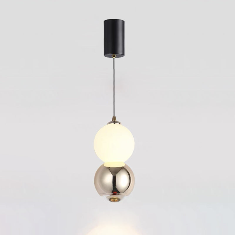 Zeitgenössische skandinavische Aluminiumkugel Acryl LED Pendelleuchte für das Wohnzimmer 