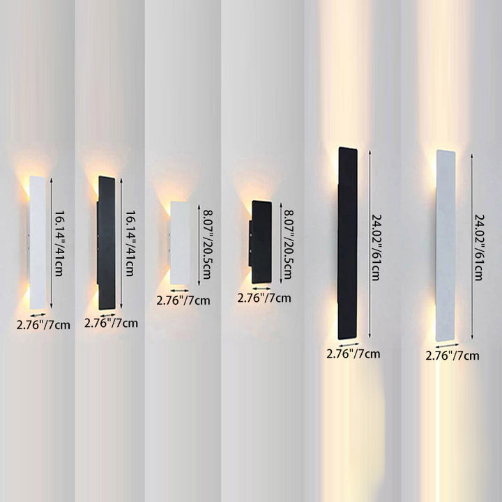 Moderne minimalistische lange Streifen Aluminium Acryl LED wasserdichte Wandleuchte für Außenbereich Terrasse 
