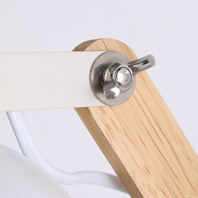 Simplicité Contemporaine Applique Murale en Bois Massif et Fer en Demi-cercle à 1 Lumière Pour Chambre 