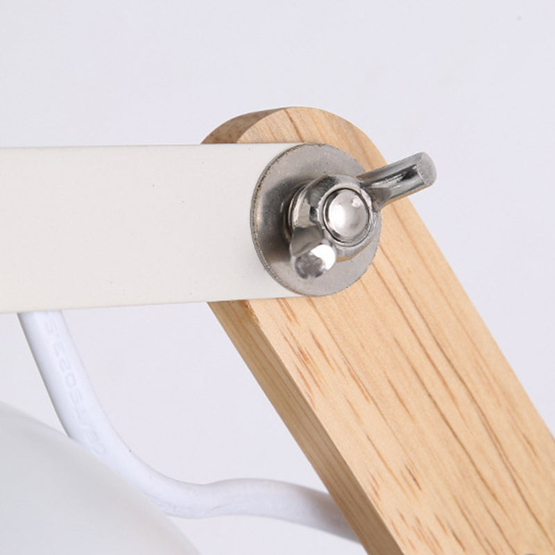 Simplicité Contemporaine Applique Murale en Bois Massif et Fer en Demi-cercle à 1 Lumière Pour Chambre 