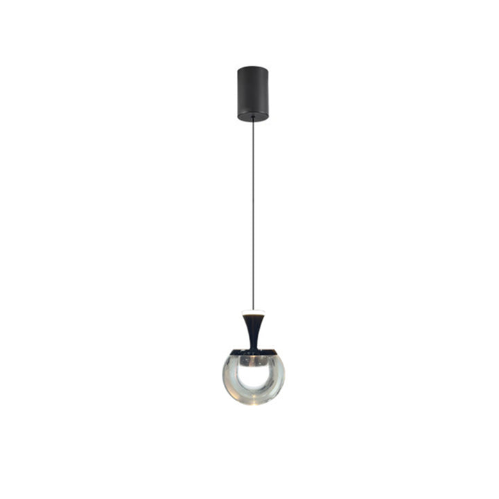 Contemporary Nordic Spherical Acrylic Aluminum LED Liftable Pendant Light For Living Room