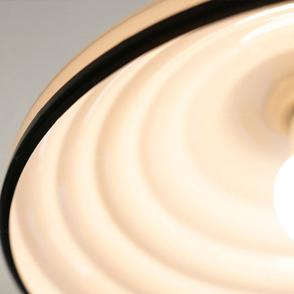 Traditioneller französischer gewellter Glasschirm Kegel 1-Licht Pendelleuchte für Wohnzimmer 