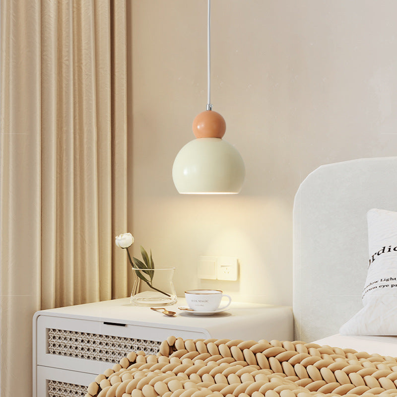 Suspension Luminaire à Une Lumière avec Abat-Jour Sphérique Géométrique en Fer Traditionnel Français pour Chambre 