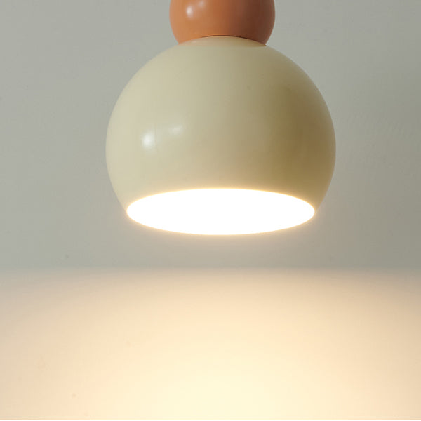 Suspension Luminaire à Une Lumière avec Abat-Jour Sphérique Géométrique en Fer Traditionnel Français pour Chambre 