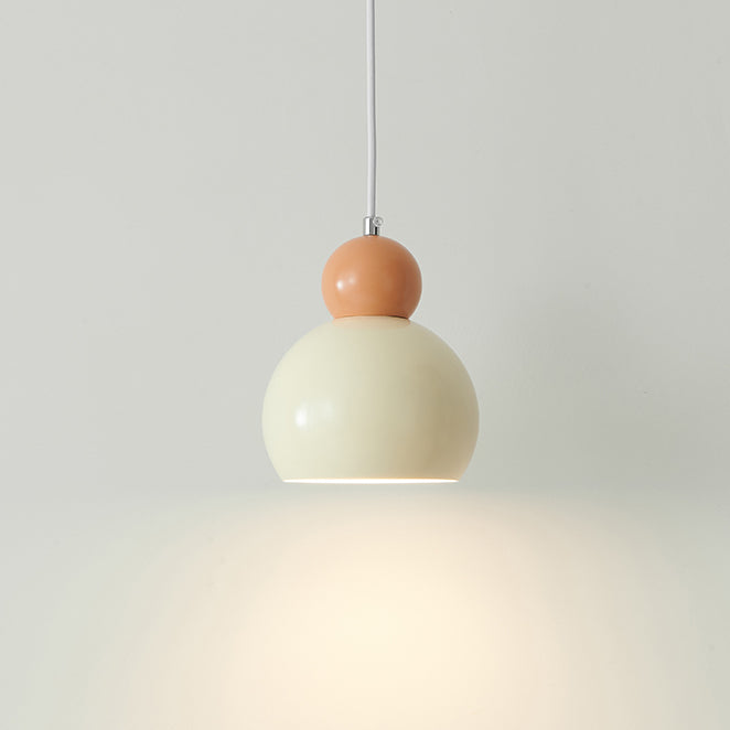 Suspension Luminaire à Une Lumière avec Abat-Jour Sphérique Géométrique en Fer Traditionnel Français pour Chambre 