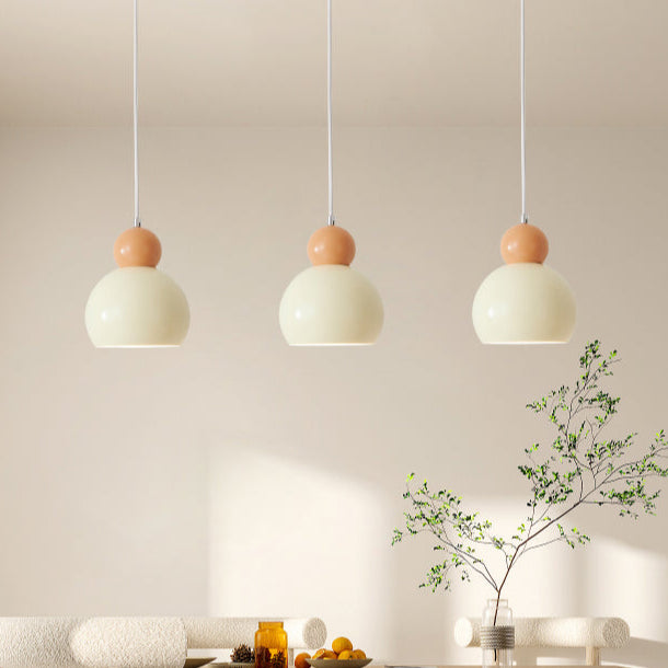 Suspension Luminaire à Une Lumière avec Abat-Jour Sphérique Géométrique en Fer Traditionnel Français pour Chambre 