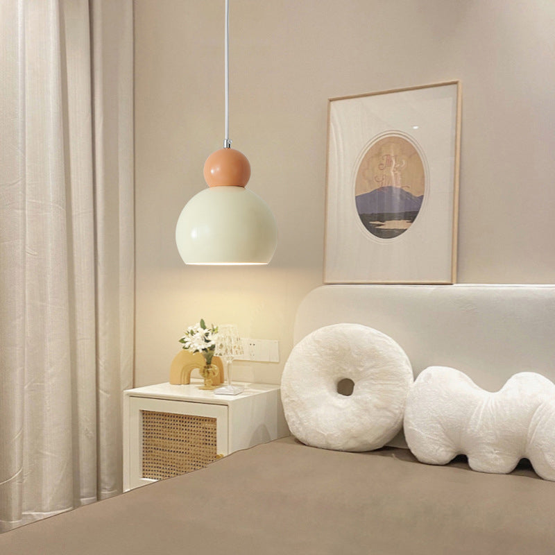 Suspension Luminaire à Une Lumière avec Abat-Jour Sphérique Géométrique en Fer Traditionnel Français pour Chambre 