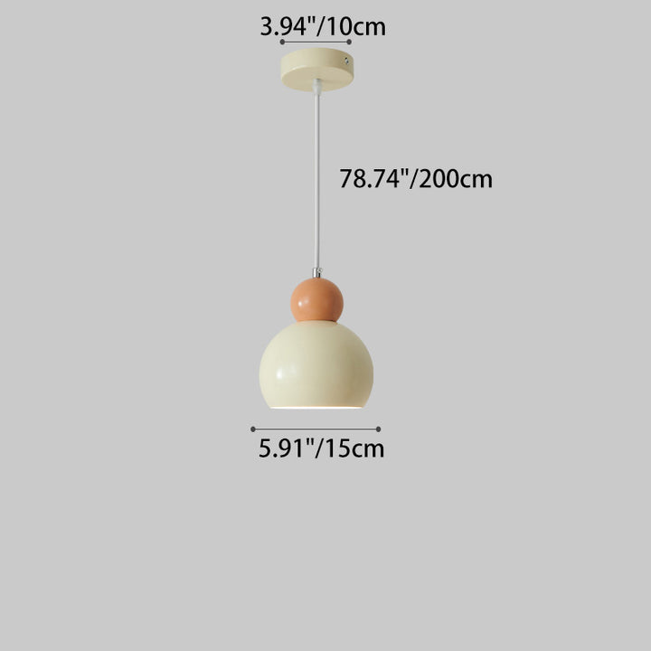 Suspension Luminaire à Une Lumière avec Abat-Jour Sphérique Géométrique en Fer Traditionnel Français pour Chambre 