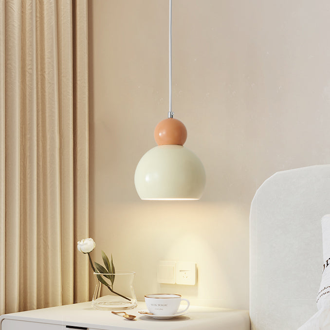 Suspension Luminaire à Une Lumière avec Abat-Jour Sphérique Géométrique en Fer Traditionnel Français pour Chambre 