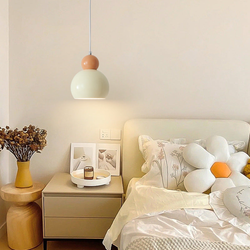 Suspension Luminaire à Une Lumière avec Abat-Jour Sphérique Géométrique en Fer Traditionnel Français pour Chambre 