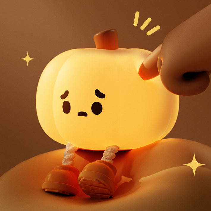 Lampe de table LED avec abat-jour en silicone citrouille créative contemporaine pour chambre à coucher 
