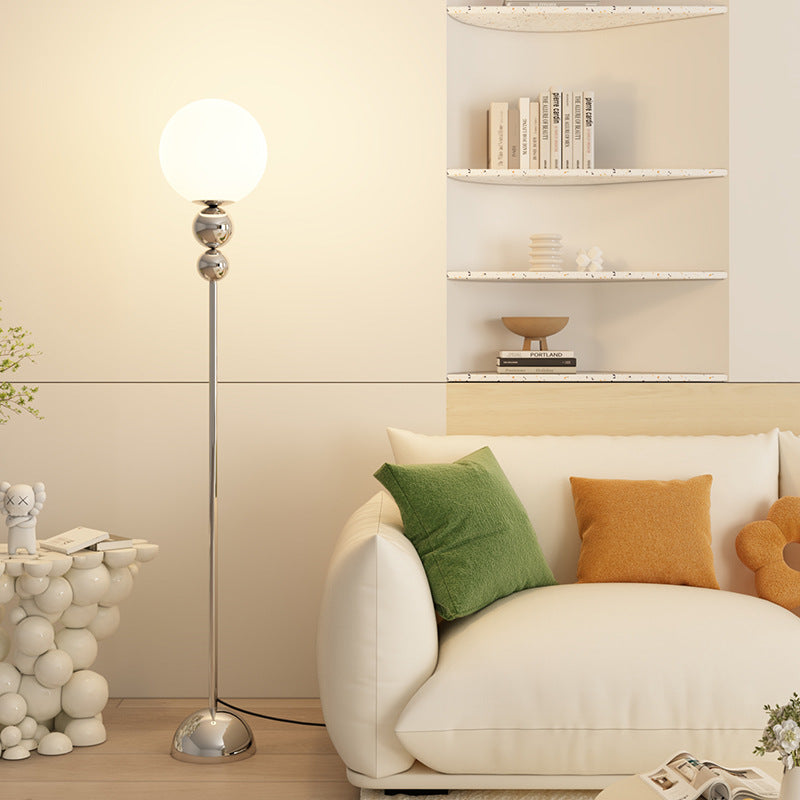 Contemporary Nordic Iron PE Round Ball Shade 1-Light Standing Floor Lamp For Bedroom
