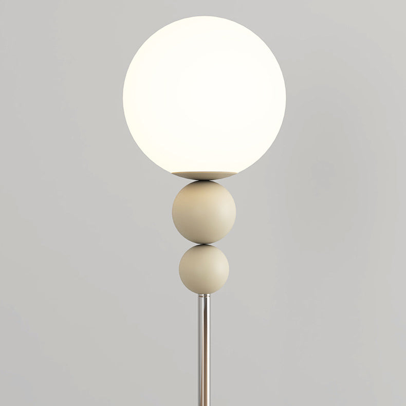 Contemporary Nordic Iron PE Round Ball Shade 1-Light Standing Floor Lamp For Bedroom