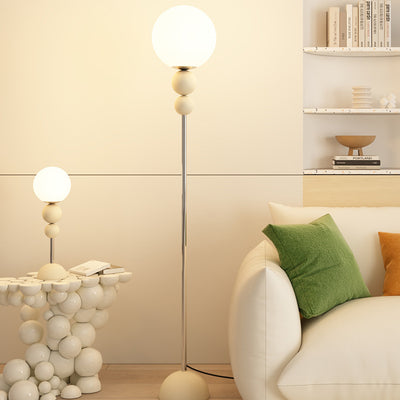 Contemporary Nordic Iron PE Round Ball Shade 1-Light Standing Floor Lamp For Bedroom