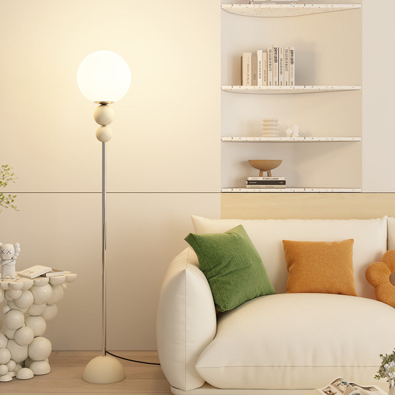 Contemporary Nordic Iron PE Round Ball Shade 1-Light Standing Floor Lamp For Bedroom