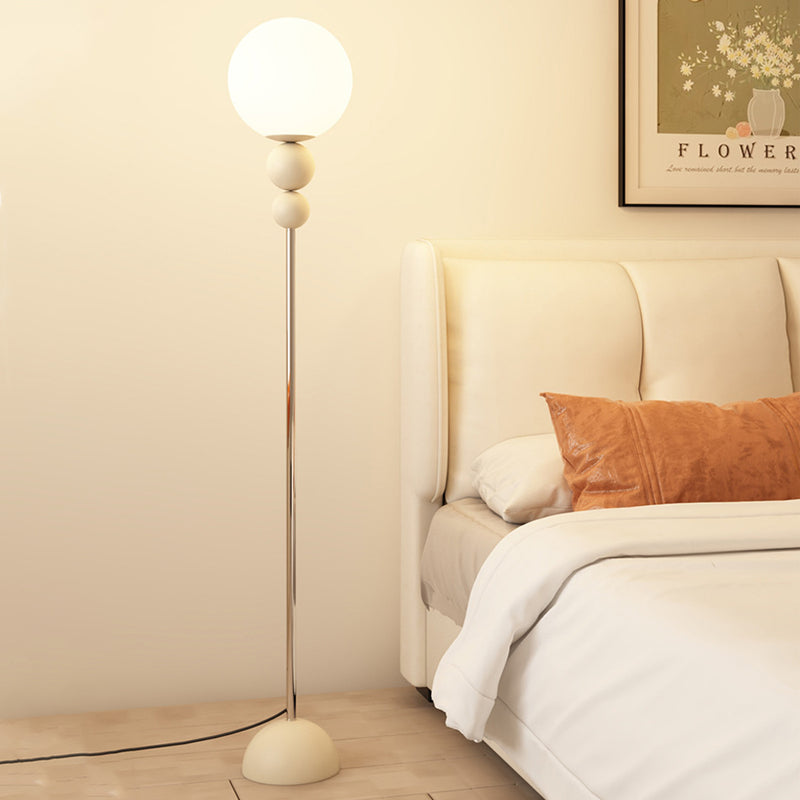 Contemporary Nordic Iron PE Round Ball Shade 1-Light Standing Floor Lamp For Bedroom