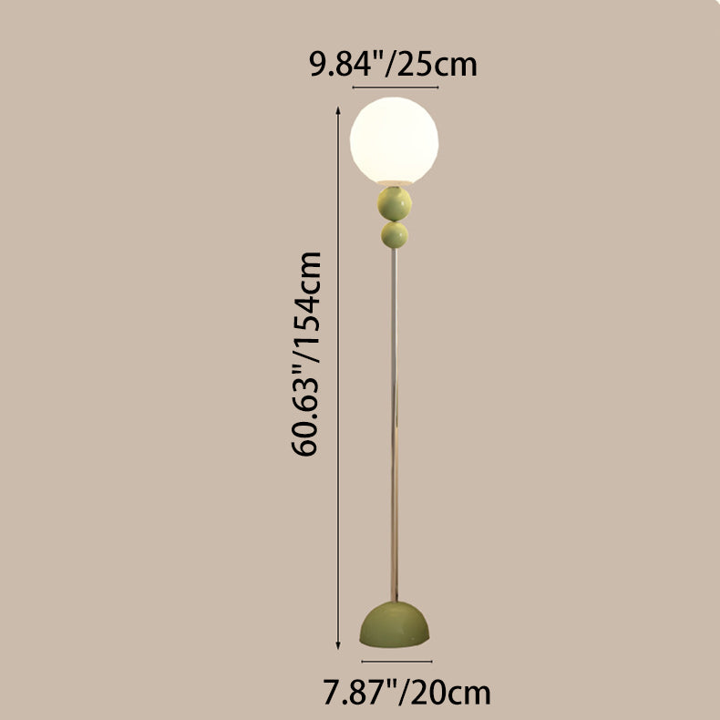 Contemporary Nordic Iron PE Round Ball Shade 1-Light Standing Floor Lamp For Bedroom