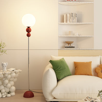 Contemporary Nordic Iron PE Round Ball Shade 1-Light Standing Floor Lamp For Bedroom