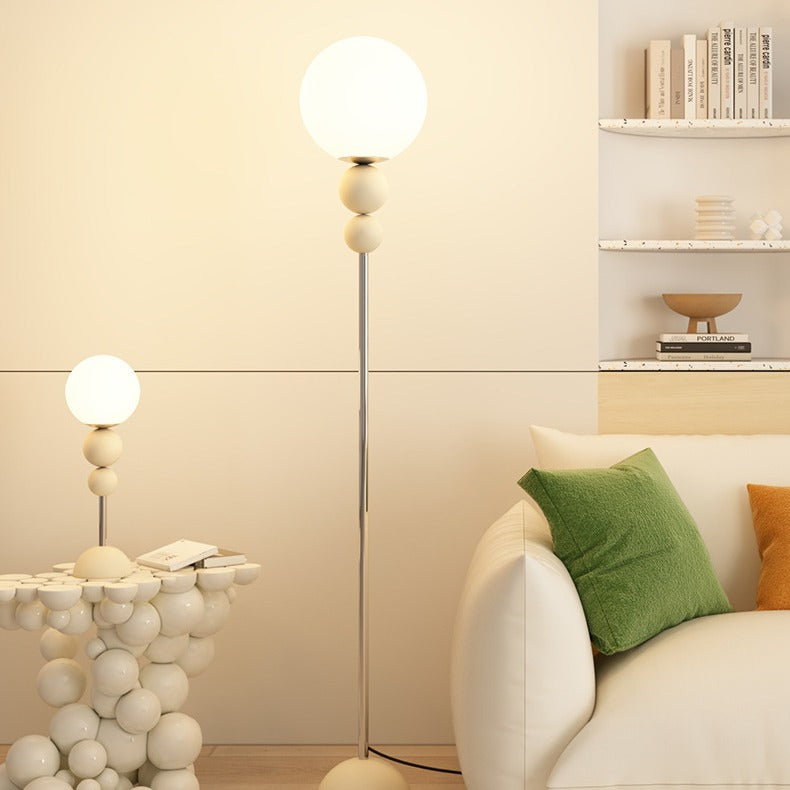 Contemporary Nordic Iron PE Round Ball Shade 1-Light Standing Floor Lamp For Bedroom