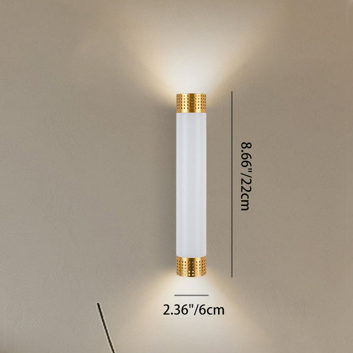 Modern Minimalist Aluminum Cylinder LED Up And Down Illuminated Wall Sconce Lamp For Living Room
