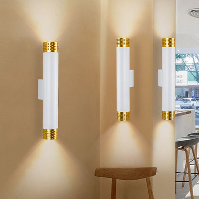 Moderne minimalistische Aluminium-Zylinder-LED-Wandleuchte mit Auf- und Abwärtsbeleuchtung für das Wohnzimmer 