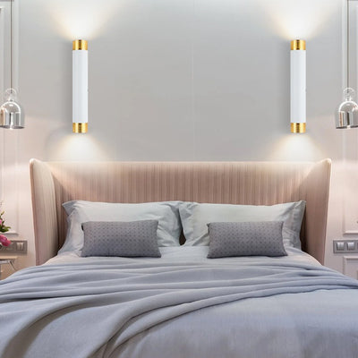 Moderne minimalistische Aluminium-Zylinder-LED-Wandleuchte mit Auf- und Abwärtsbeleuchtung für das Wohnzimmer 