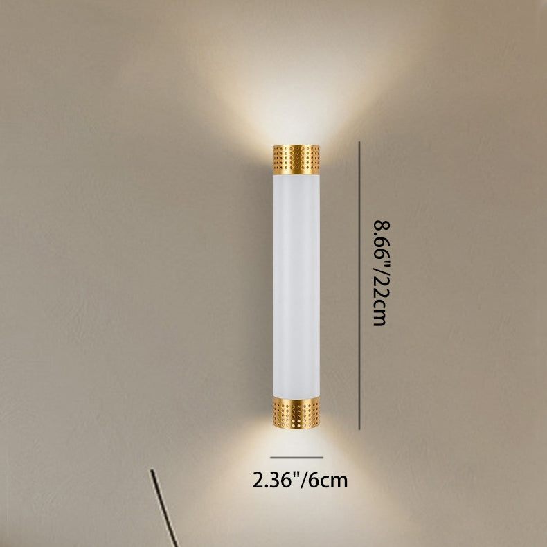 Moderne minimalistische Aluminium-Zylinder-LED-Wandleuchte mit Auf- und Abwärtsbeleuchtung für das Wohnzimmer 
