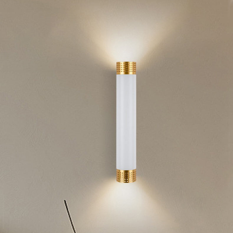 Moderne minimalistische Aluminium-Zylinder-LED-Wandleuchte mit Auf- und Abwärtsbeleuchtung für das Wohnzimmer 