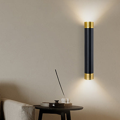 Moderne minimalistische Aluminium-Zylinder-LED-Wandleuchte mit Auf- und Abwärtsbeleuchtung für das Wohnzimmer 