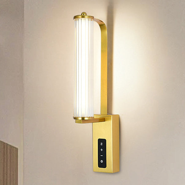 Applique murale LED contemporaine en fer de luxe avec bande longue en PVC pour chambre à coucher 