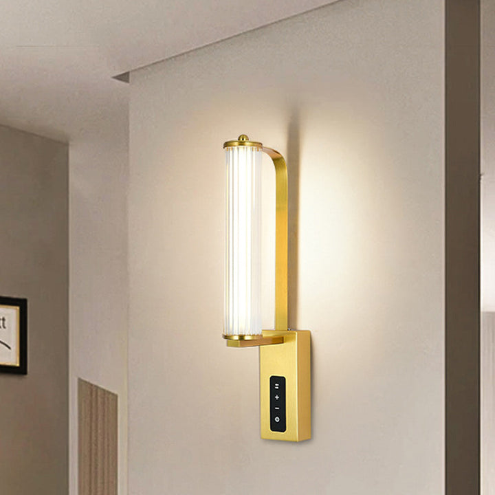 Applique murale LED contemporaine en fer de luxe avec bande longue en PVC pour chambre à coucher 