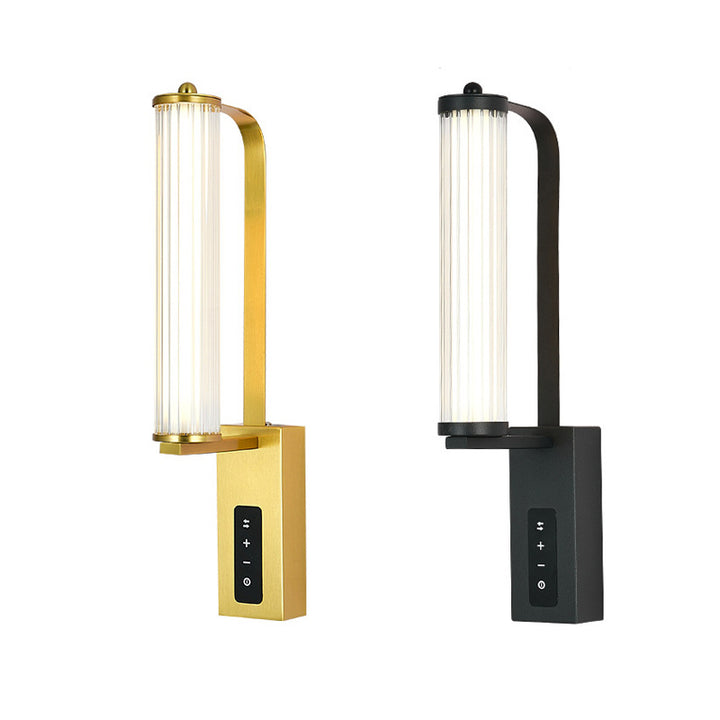 Applique murale LED contemporaine en fer de luxe avec bande longue en PVC pour chambre à coucher 