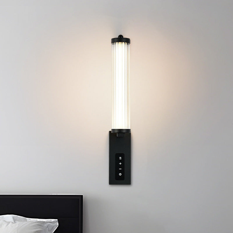 Applique murale LED contemporaine en fer de luxe avec bande longue en PVC pour chambre à coucher 