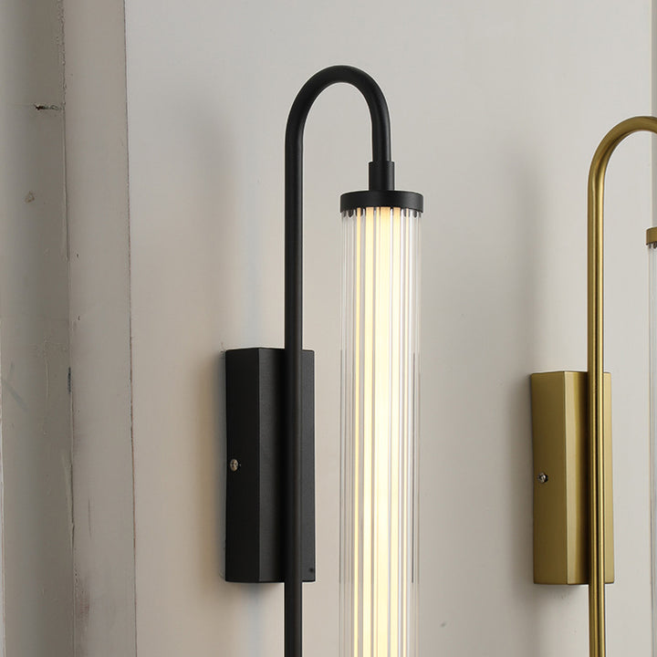 Applique murale LED contemporaine en fer de luxe avec bande longue en PVC pour chambre à coucher 