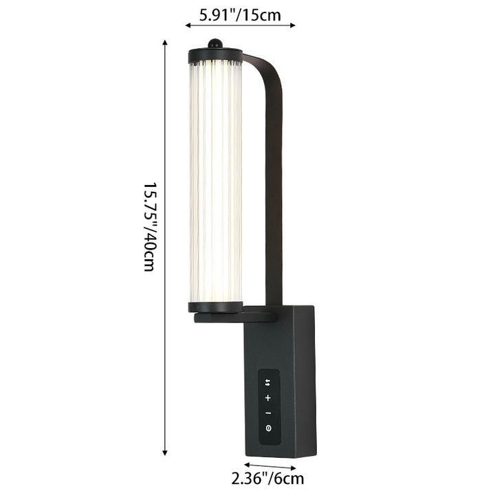 Applique murale LED contemporaine en fer de luxe avec bande longue en PVC pour chambre à coucher 