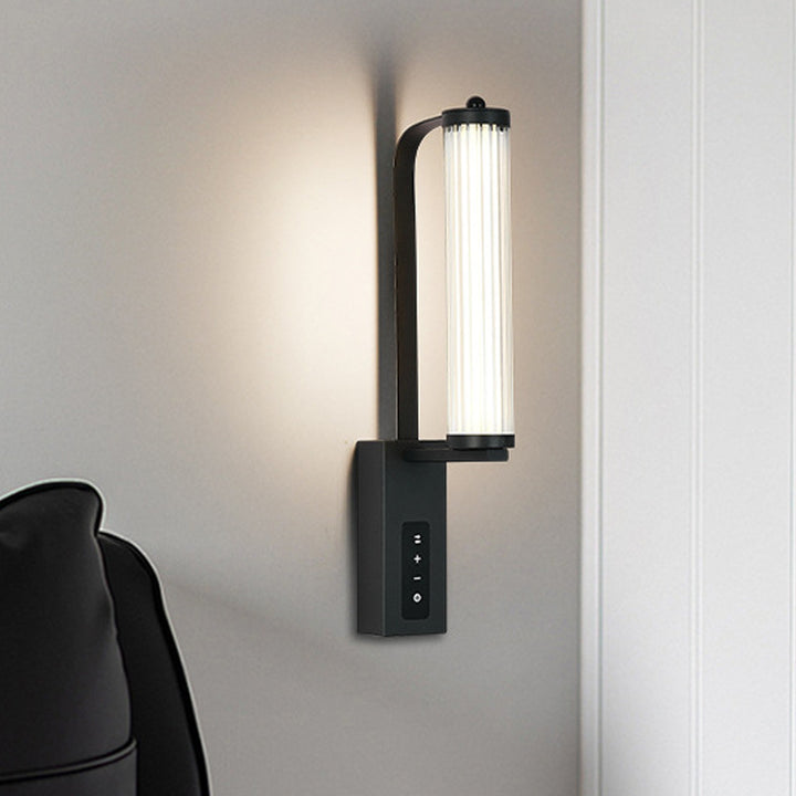 Applique murale LED contemporaine en fer de luxe avec bande longue en PVC pour chambre à coucher 