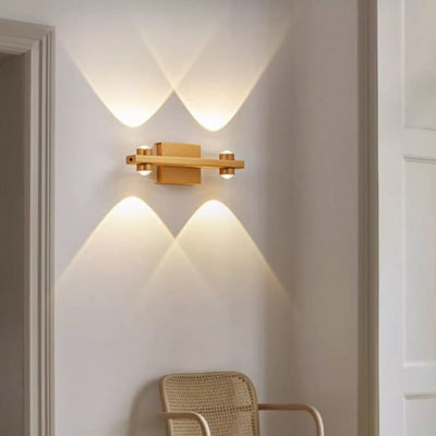 Moderne minimalistische Aluminium Linear LED Wandlampe mit Beleuchtung nach oben und unten für das Schlafzimmer 