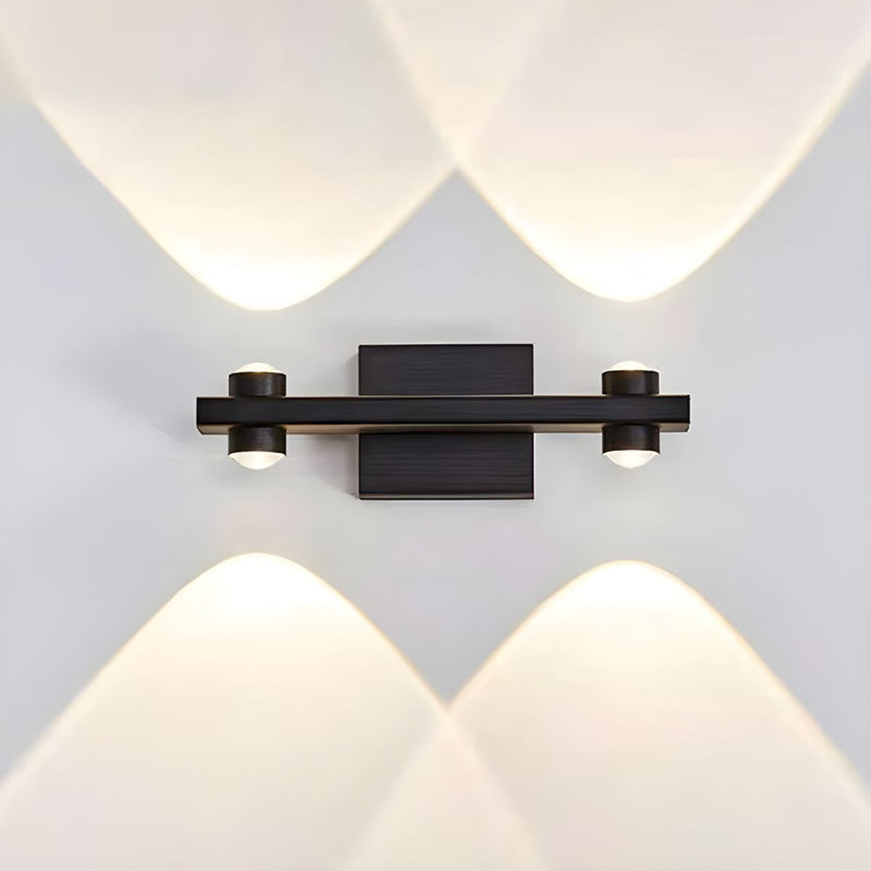 Moderne minimalistische Aluminium Linear LED Wandlampe mit Beleuchtung nach oben und unten für das Schlafzimmer 
