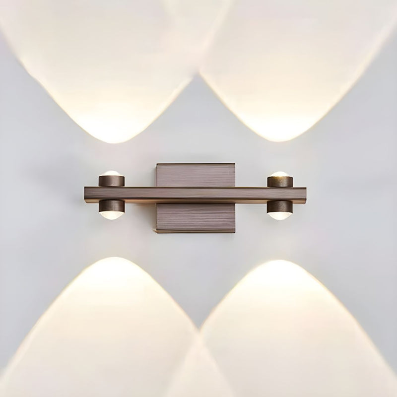 Moderne minimalistische Aluminium Linear LED Wandlampe mit Beleuchtung nach oben und unten für das Schlafzimmer 