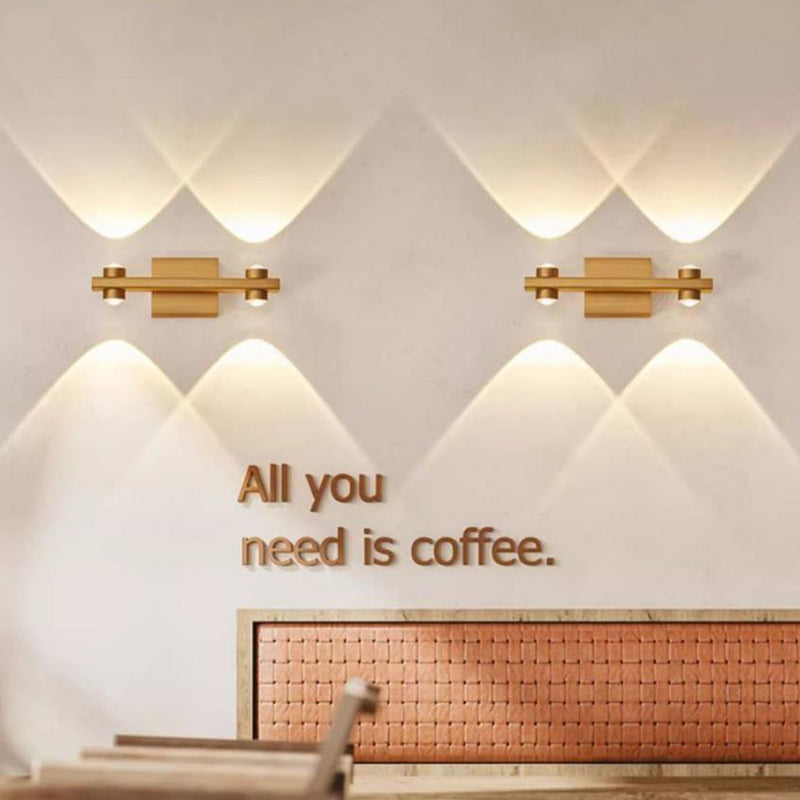 Moderne minimalistische Aluminium Linear LED Wandlampe mit Beleuchtung nach oben und unten für das Schlafzimmer 