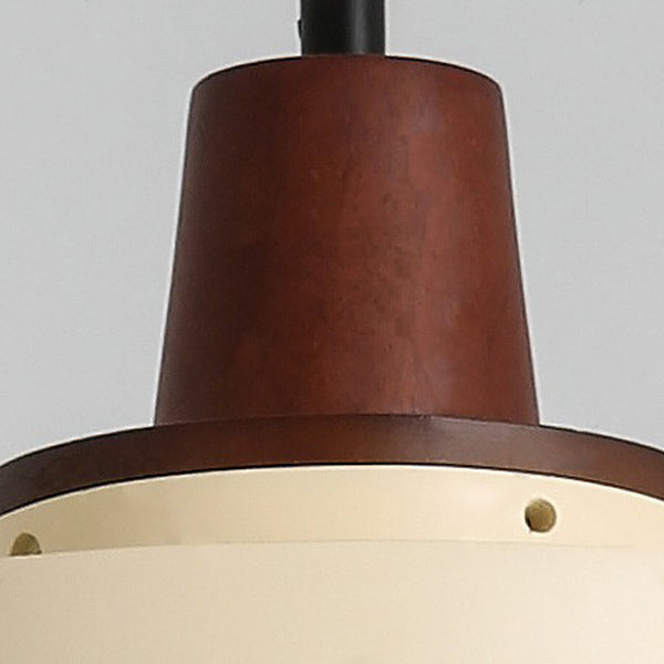 Traditionelle japanische Massivholzharz-Disc 1-Licht Pendelleuchte für Wohnzimmer 