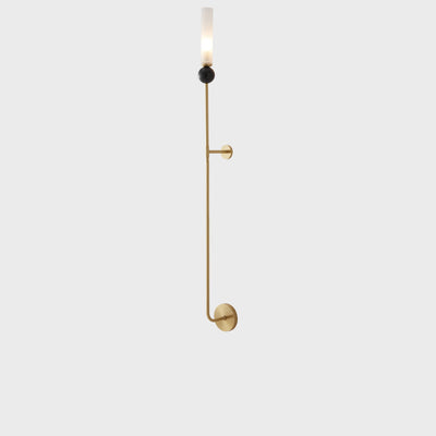 Applique murale 1 lumière avec abat-jour en acrylique de forme cylindrique en marbre de cuivre simplicité contemporaine pour la chambre 