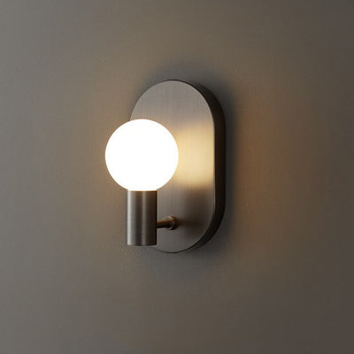 Contemporary Luxury Full Copper Frame Glass 1-Light Wall Sconce Lamp For Bedroom