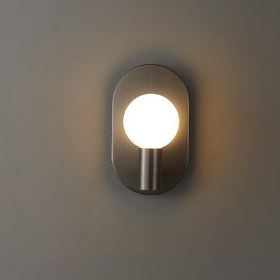 Contemporary Luxury Full Copper Frame Glass 1-Light Wall Sconce Lamp For Bedroom