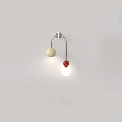 Contemporary Scandinavian Arc Iron Acrylic Ball Shade 1-Light Wall Sconce Lamp For Bedroom