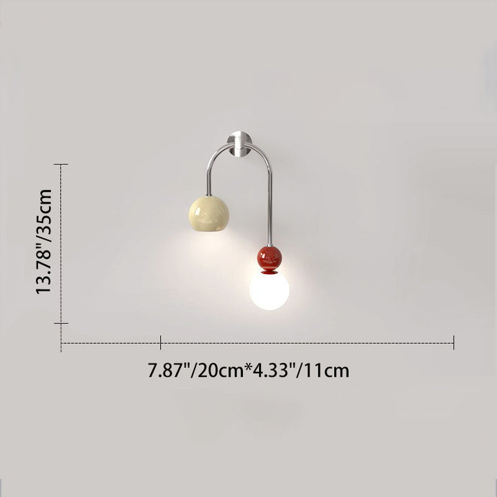 Zeitgenössische skandinavische Bogen Eisen Acryl Kugelschirm 1-Licht Wandleuchte für Schlafzimmer 