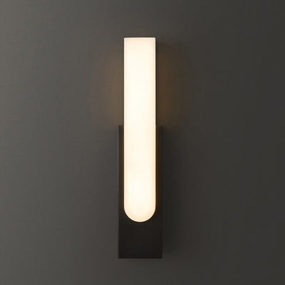 Contemporary Luxury Column Imitation Marble Shade Hardware LED Wall Sconce Lamp For Bedroom