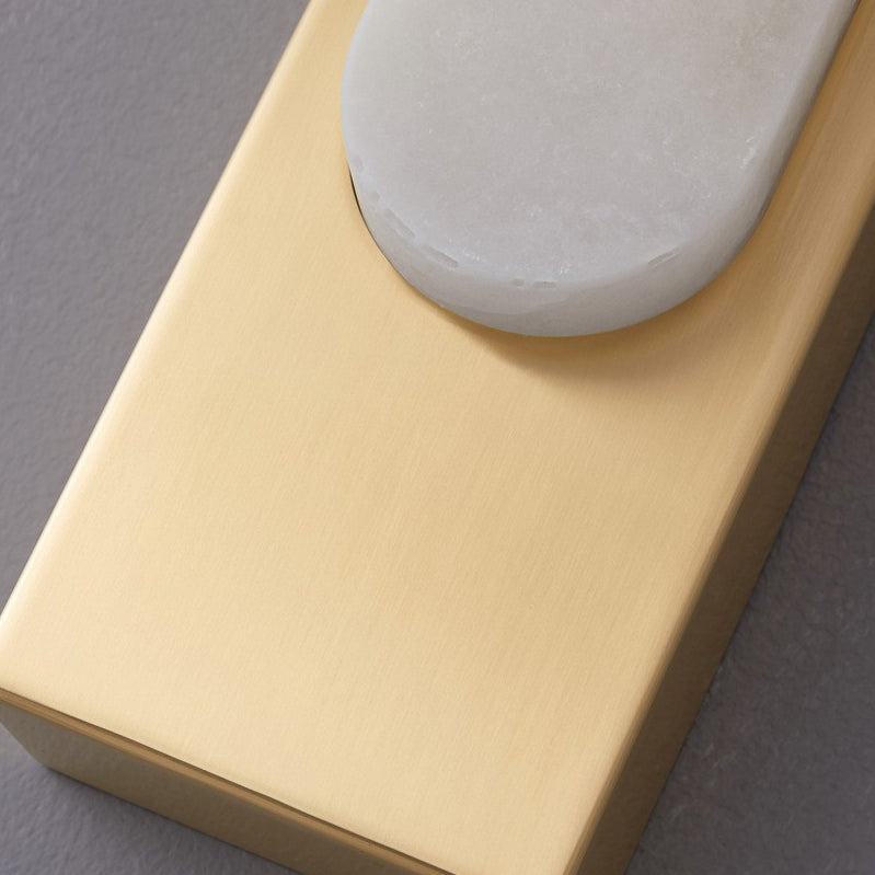 Contemporary Luxury Column Imitation Marble Shade Hardware LED Wall Sconce Lamp For Bedroom
